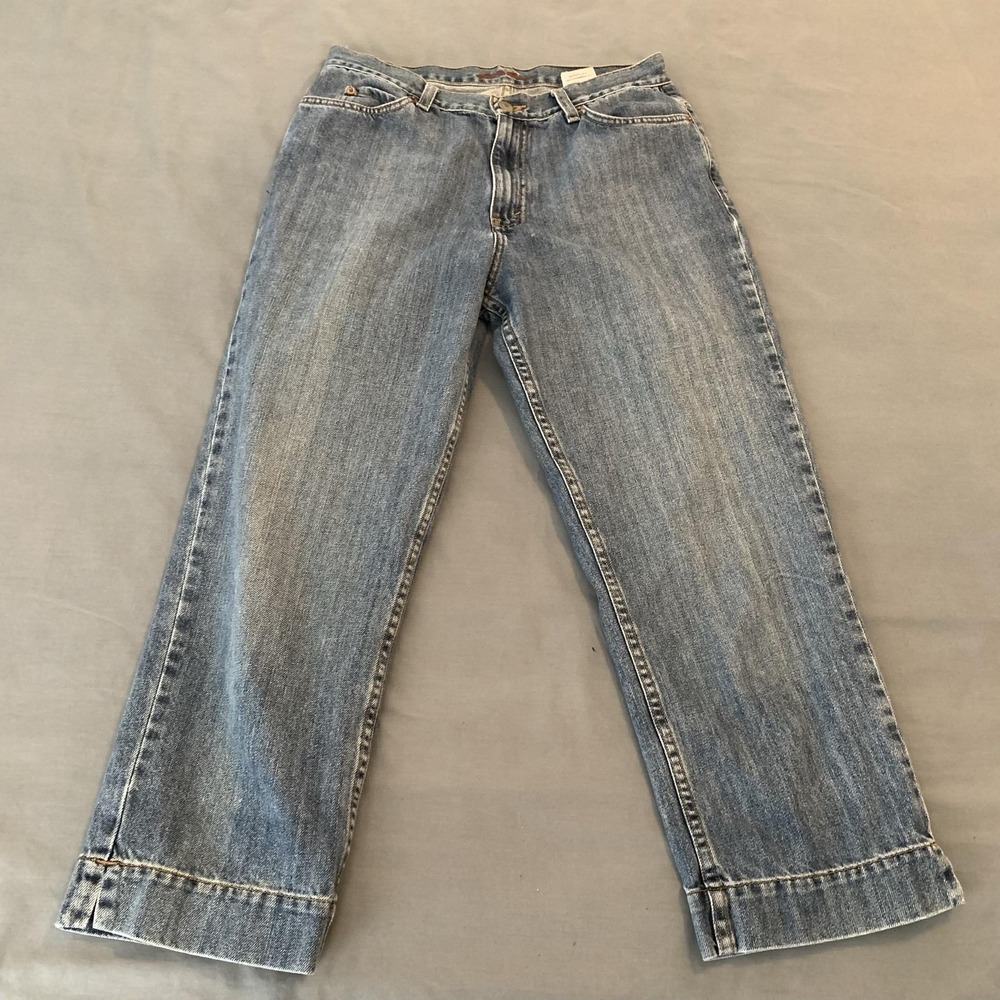 Eddie Bauer Jeans Womens 8 Tall Blue Med Wash High Rise Straight Denim 30x32